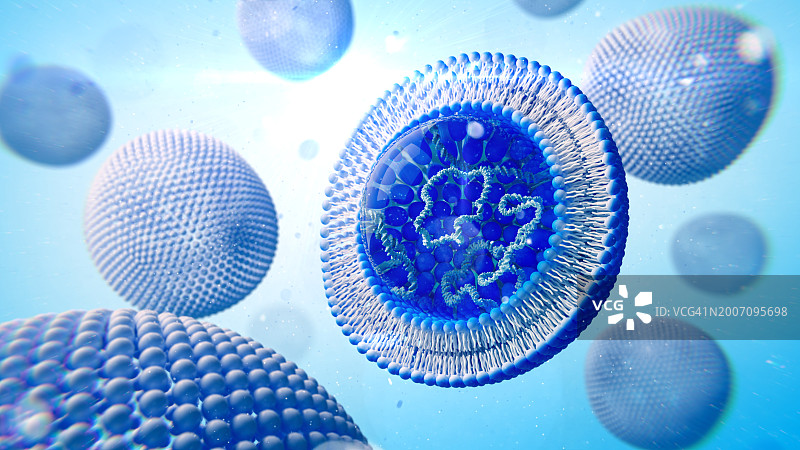 含有DNA的脂质体，图示图片素材