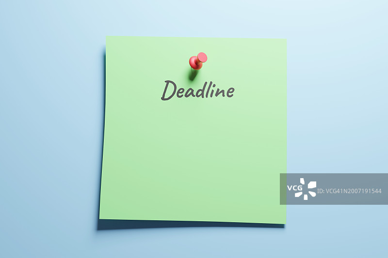 带有空白区域的截止日期备忘录，3D渲染图片素材
