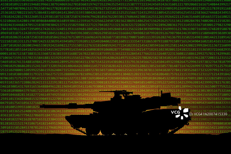 数字代码与装甲坦克：网络战图片素材