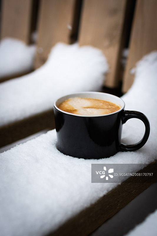 桌上的咖啡特写图片素材