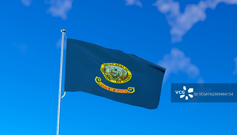 爱达荷州州旗3D渲染图图片素材