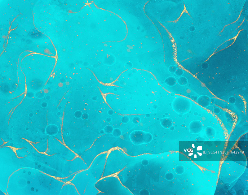 金色闪光点缀的碧绿大理石背景图片素材