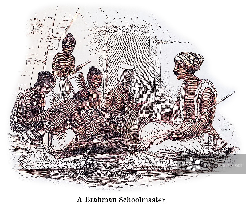 印度婆罗门教师古老雕刻插图图片素材