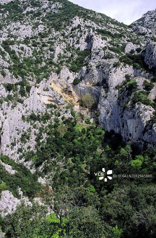 Galamus峡谷，圣安东尼隐居处图片素材