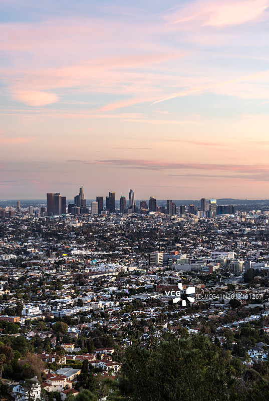 格里菲斯公园的日落天际线景观图片素材