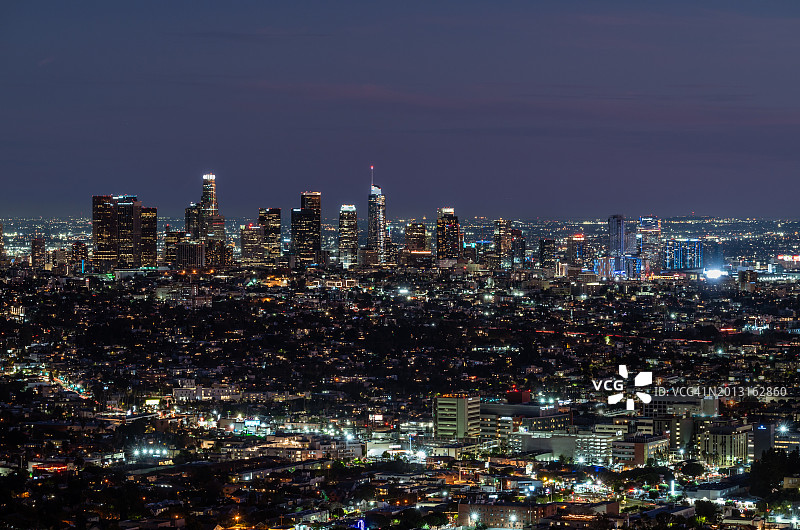 洛杉矶市中心夜景图片素材