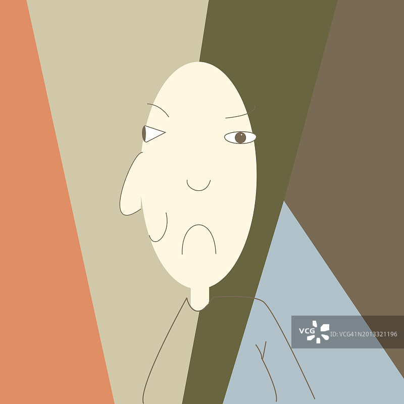 不同情绪人物插画：愤怒与开心表情图片素材