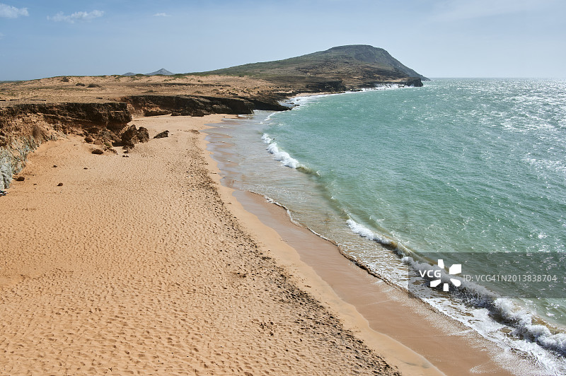 哥伦比亚瓜希拉省的荒凉海滩景观图片素材