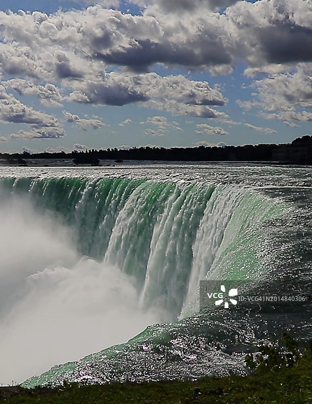 夏季加拿大尼亚加拉瀑布/马蹄瀑布与美丽的天空和云彩图片素材