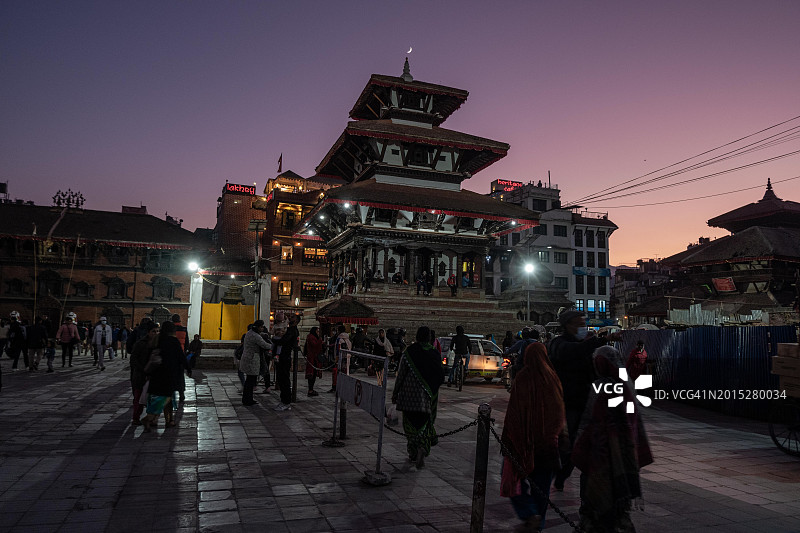 日落与寺庙图片素材