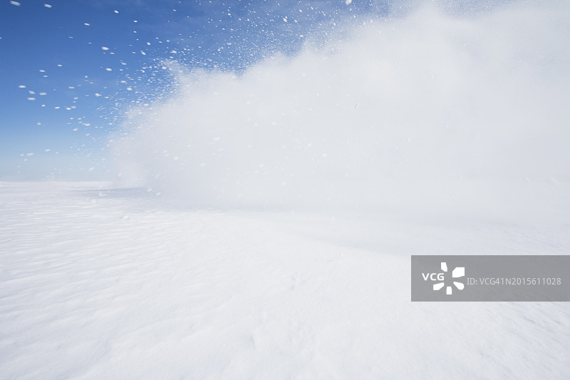 冰封的哈蒙德雪景（纽约，美国）图片素材