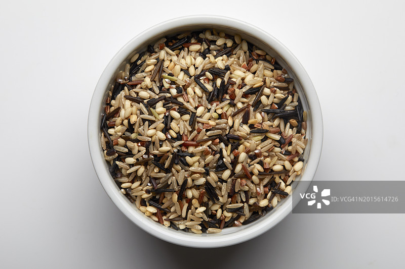 碗中印度香米的俯视照片图片素材