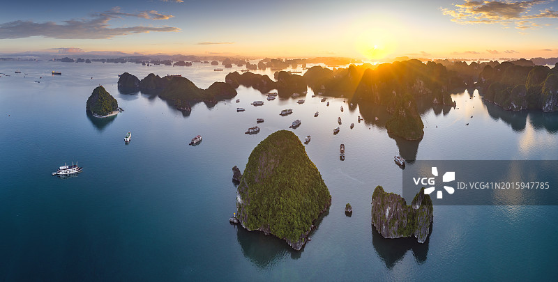 航拍越南下龙湾图片素材