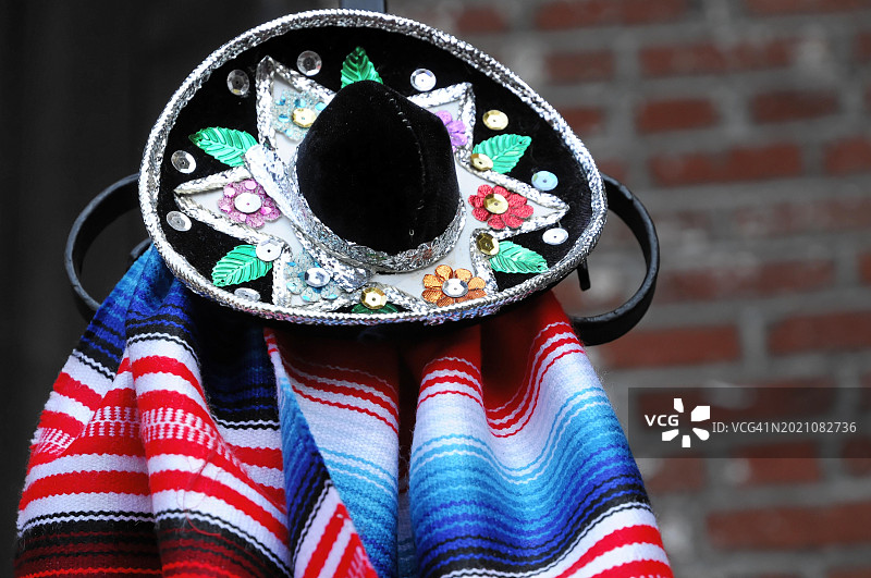 墨西哥帽、披风、纪念品，奥维拉街，洛杉矶，加利福尼亚州，美国，北美洲图片素材