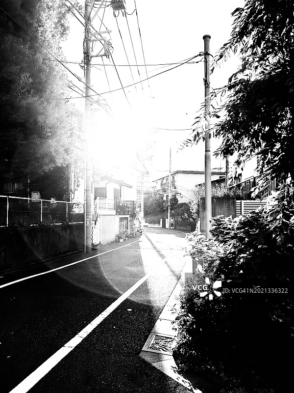 单色调的巷子风景图片素材