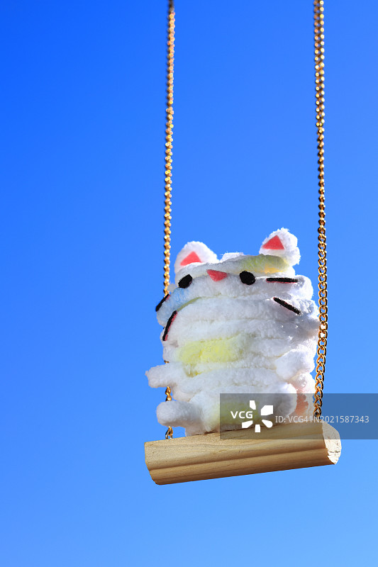 可爱手工小猫咪毛绒玩具图片素材