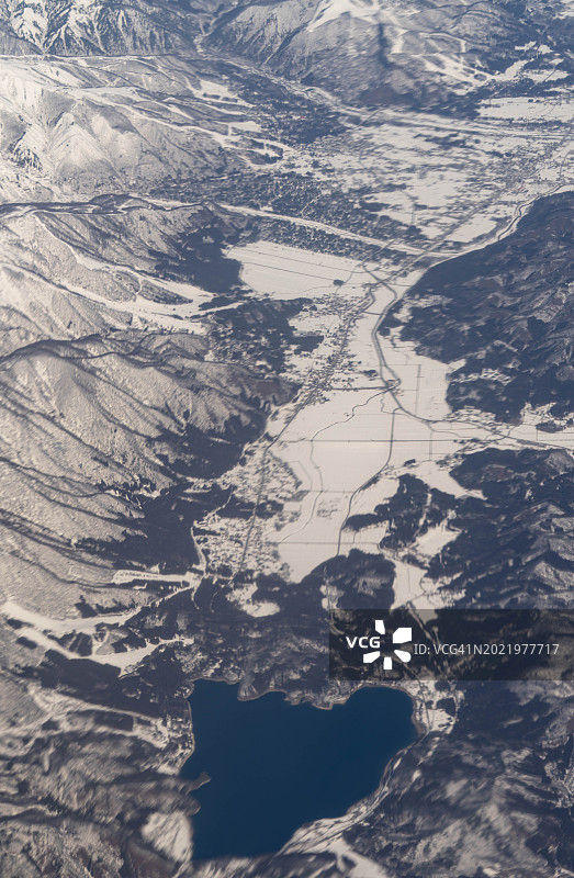 日本长野县白马村航拍景观图片素材