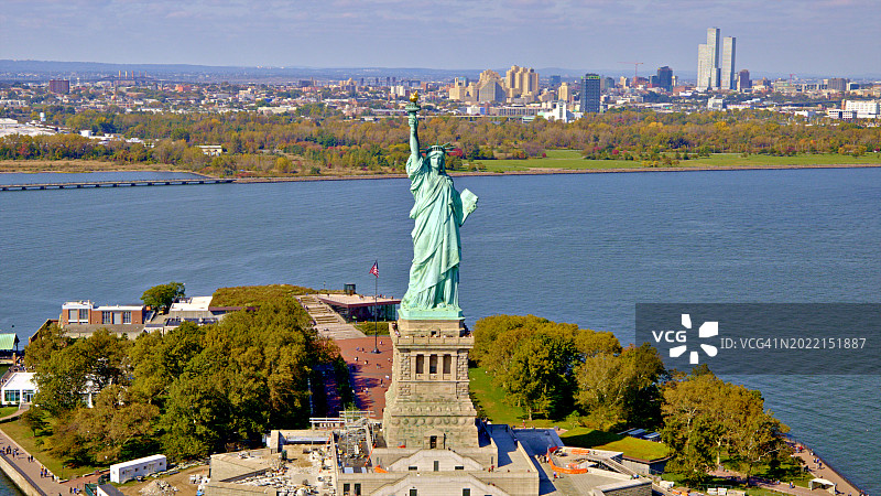 纽约自由岛航拍图片素材