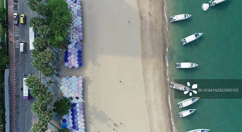 清晨美丽海滩俯视图图片素材