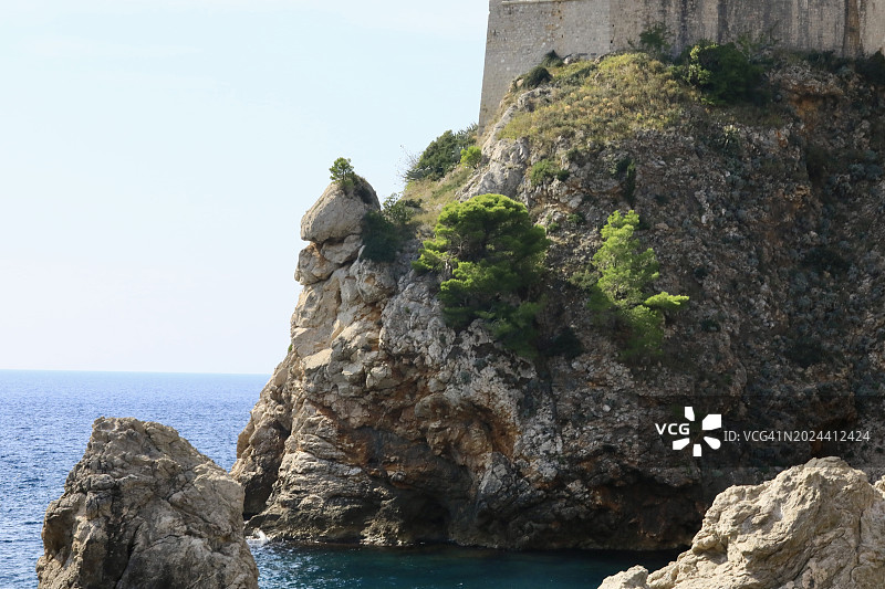 克罗地亚海岸的海岸悬崖图片素材