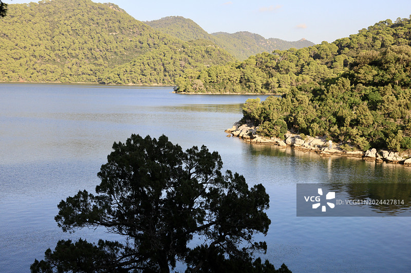 克罗地亚姆列特岛湖泊图片素材