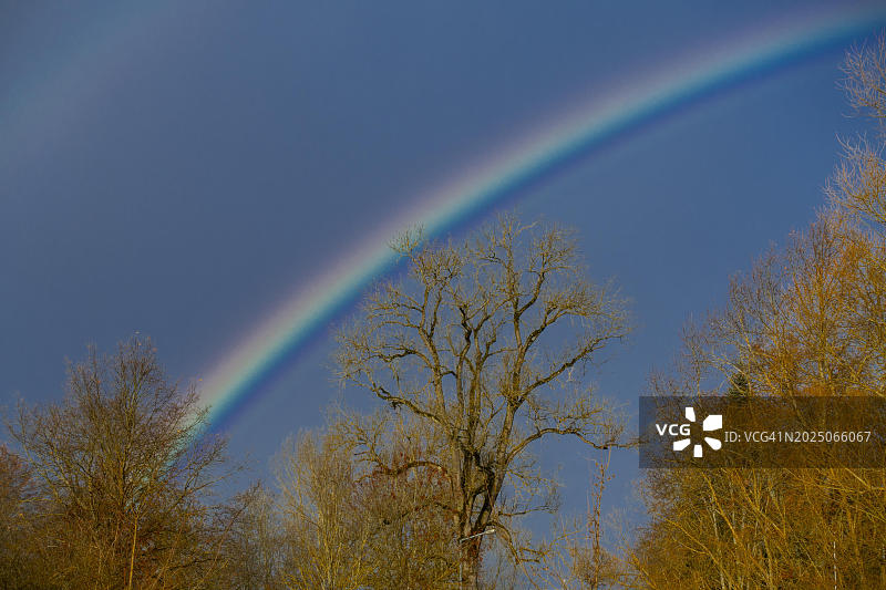 德国多瑙埃兴根多瑙河源头的彩虹图片素材