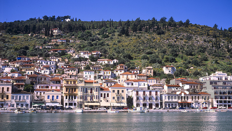 沿海城镇景观：希腊，欧洲图片素材