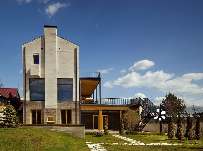 乡村别墅的建筑特色图片素材