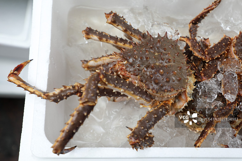 冰鲜阿拉斯加帝王蟹图片素材