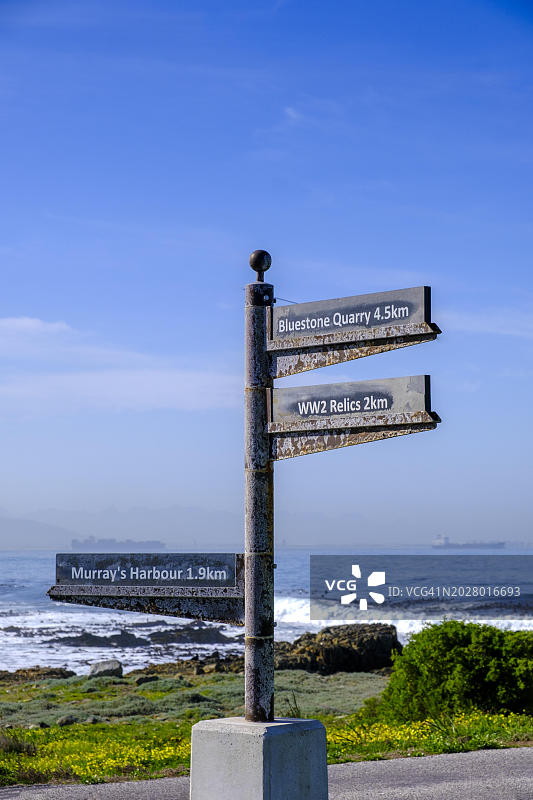 南非开普敦罗本岛监狱岛路标图片素材