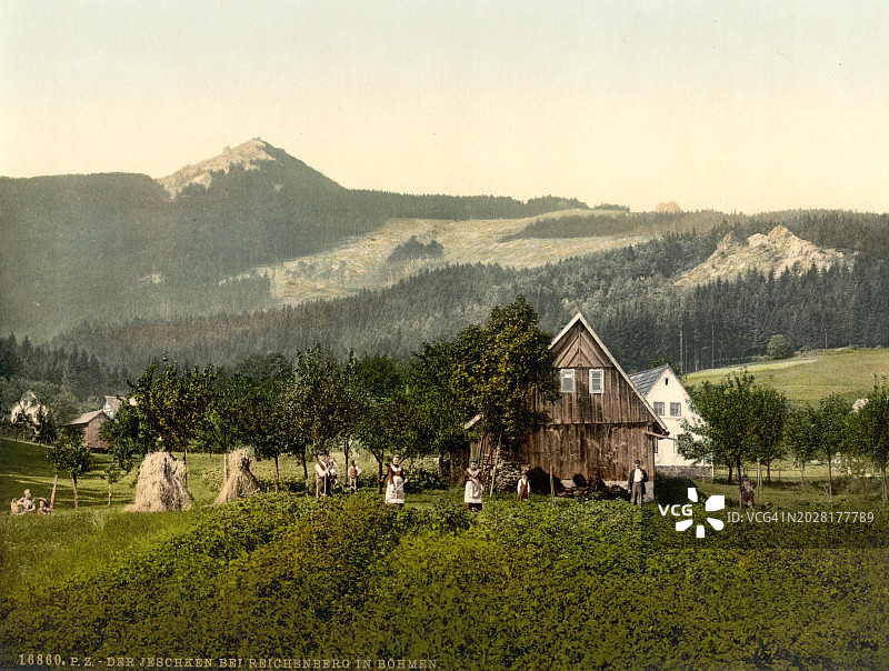 1890年左右的捷克波西米亚利贝雷茨历史照片图片素材