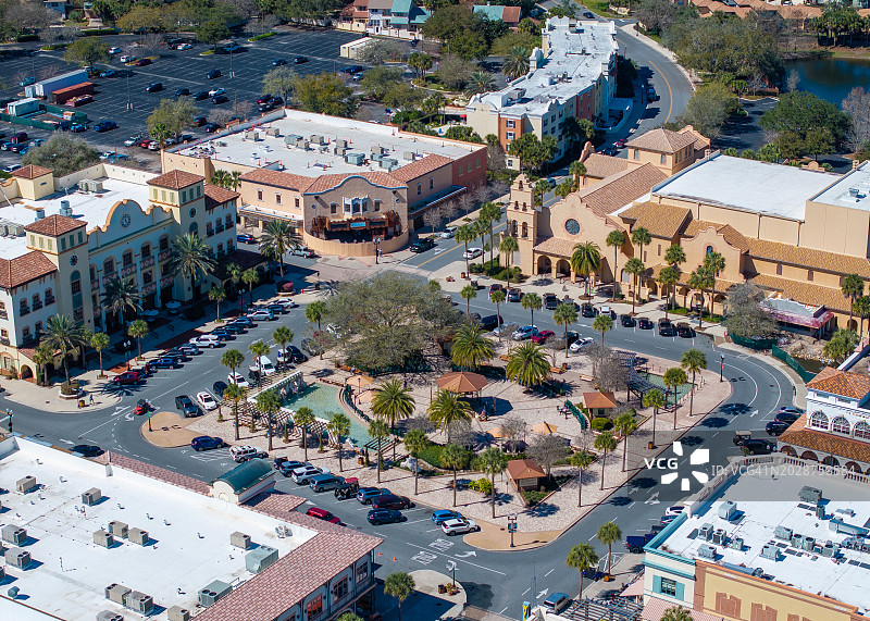 佛罗里达州村庄：西班牙温泉航拍图片素材