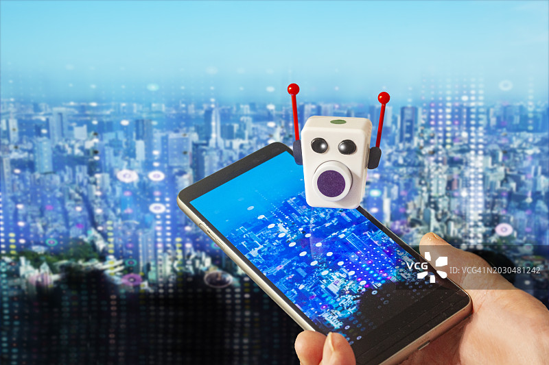 AI聊天机器人概念图片素材