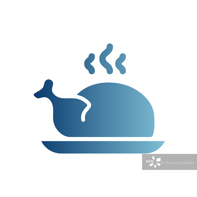 烤鸡渐变实体图标图片素材