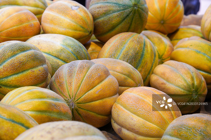 市场上出售的南瓜特写镜头图片素材