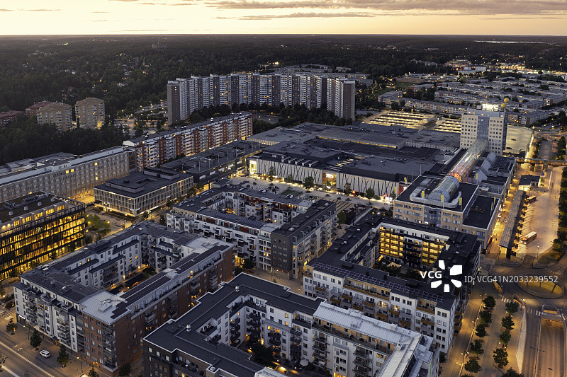 Täby中心鸟瞰图图片素材