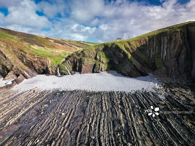 哈特兰德的壮丽悬崖，德文郡图片素材