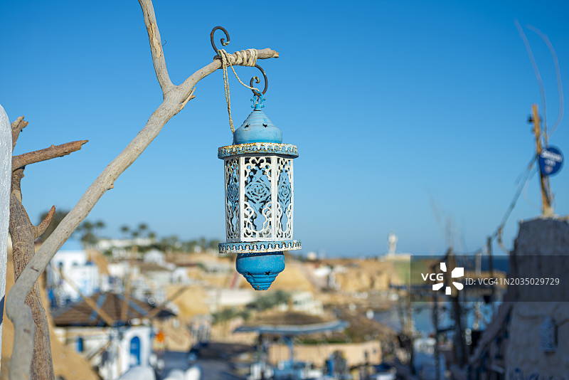 沙姆沙伊赫村庄里的阿拉伯灯笼图片素材