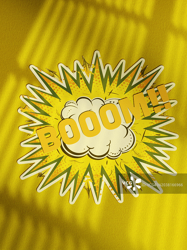 明亮漫画风格的“BOOOM”文字图片素材