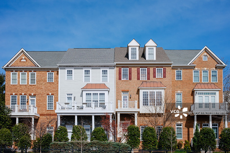 一排联排别墅图片素材