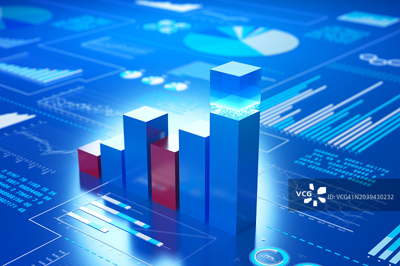 增长图和分析数据图片素材