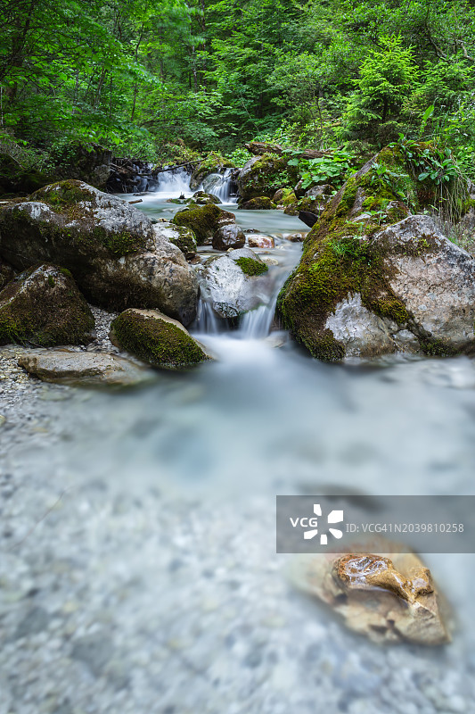 帕特纳赫峡谷，阿尔卑斯山，峡谷，瀑布图片素材