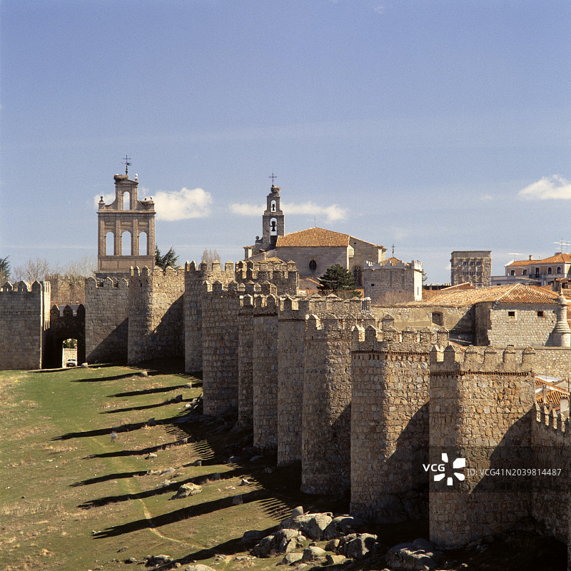 阿维拉的石墙，西班牙图片素材