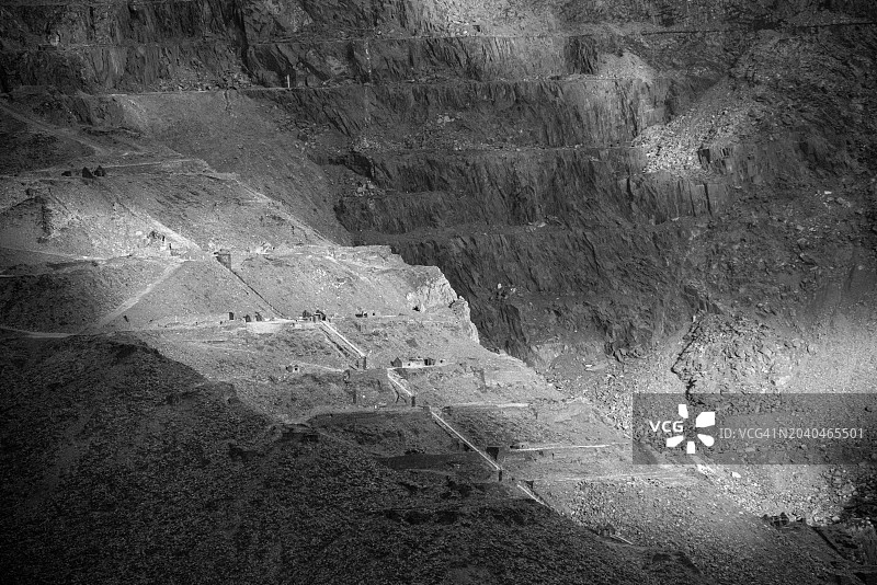 威尔士板岩采石场层叠图片素材