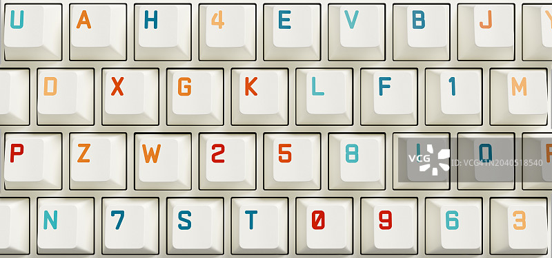 阅读障碍概念：乱码的电脑键盘图片素材