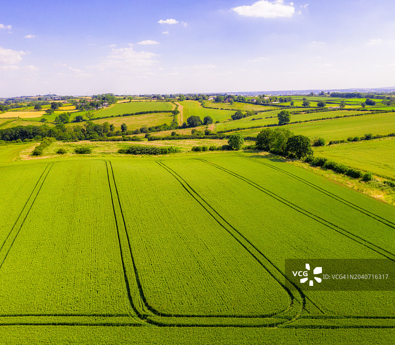 英格兰农田的航拍景色图片素材