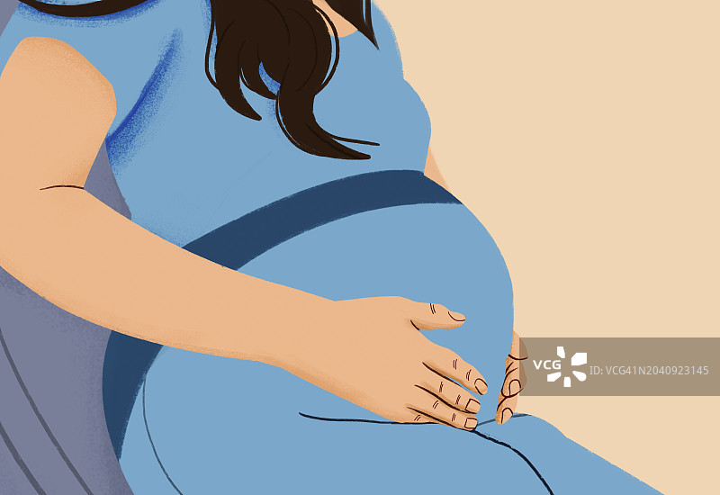 孕妇手托腹部特写图片素材