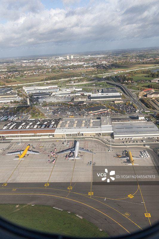 布鲁塞尔机场鸟瞰图片素材