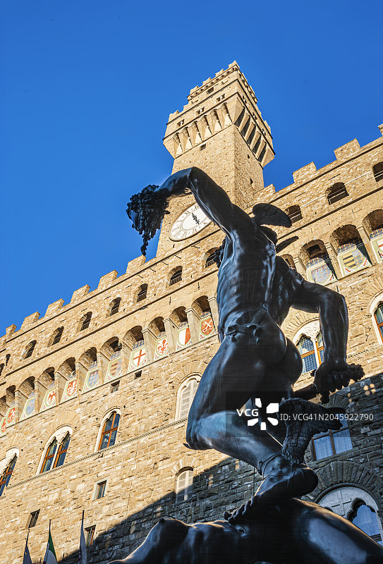 领主广场的珀尔修斯雕像和旧宫图片素材