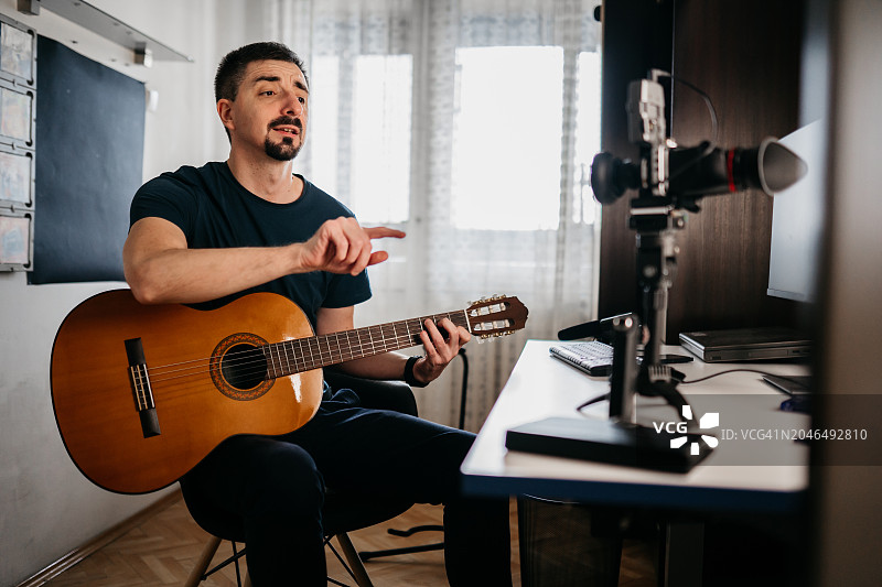 我的工作室和吉他图片素材